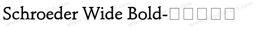 Schroeder Wide Bold字体转换